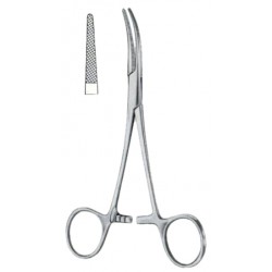 Mosquito-Dandy Henmostatic Forceps BJ Lateral Curved 12cm/4 3/4" Cross Serrated